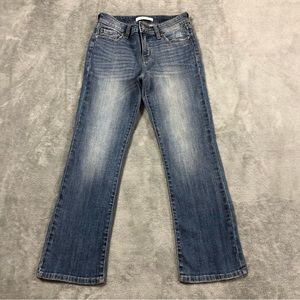 Eunina Lola Midrise Cropped Boot Jeans Womens Size 3 Distressed Blue Ladies